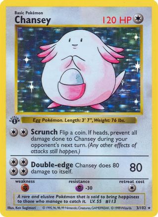 Chansey - Base Set Shadowless Unlimited Holofoil