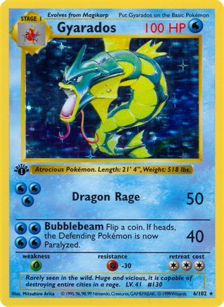 Gyarados - Base Set Shadowless Unlimited Holofoil