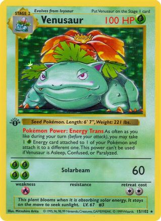 Venusaur - Base Set Shadowless Unlimited Holofoil