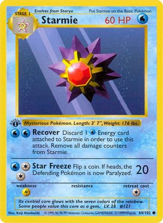 Starmie 64 - Base Set Shadowless
