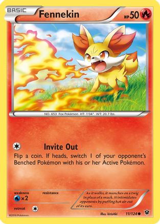 Fennekin (11) 11/124 - XY Fates Collide Reverse Holofoil