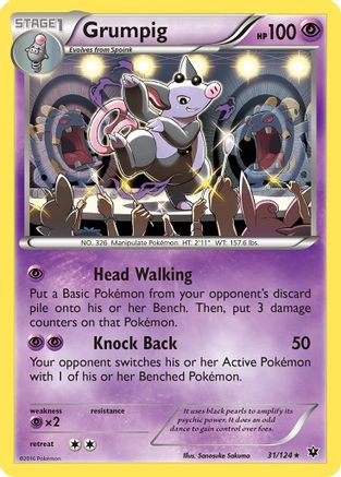 Grumpig 31/124 - XY Fates Collide Reverse Holofoil