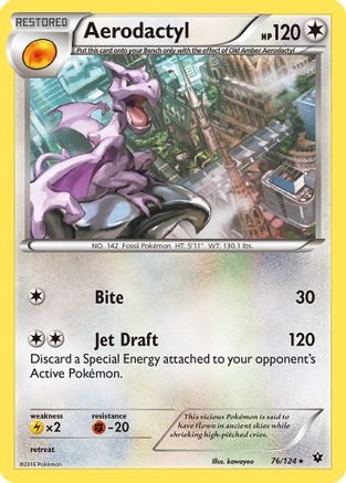 Aerodactyl 76/124 - XY Fates Collide Reverse Holofoil