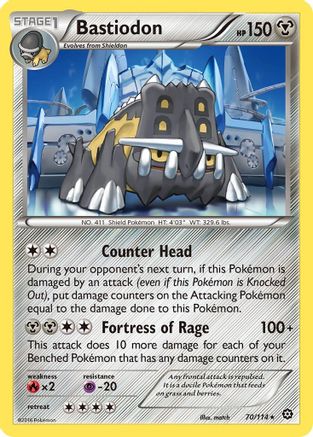 Bastiodon 70/114 - XY Steam Siege Reverse Holofoil