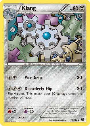 Klang 72/114 - XY Steam Siege Reverse Holofoil