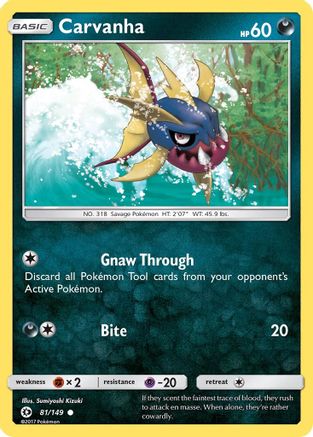 Carvanha 81/149 - SM Base Set Reverse Holofoil