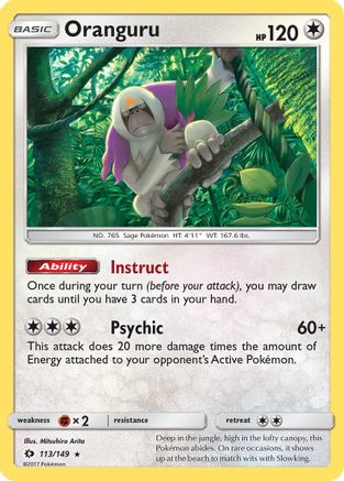 Oranguru 113/149 - SM Base Set Reverse Holofoil