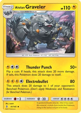 Alolan Graveler 41/145 - SM Guardians Rising Reverse Holofoil