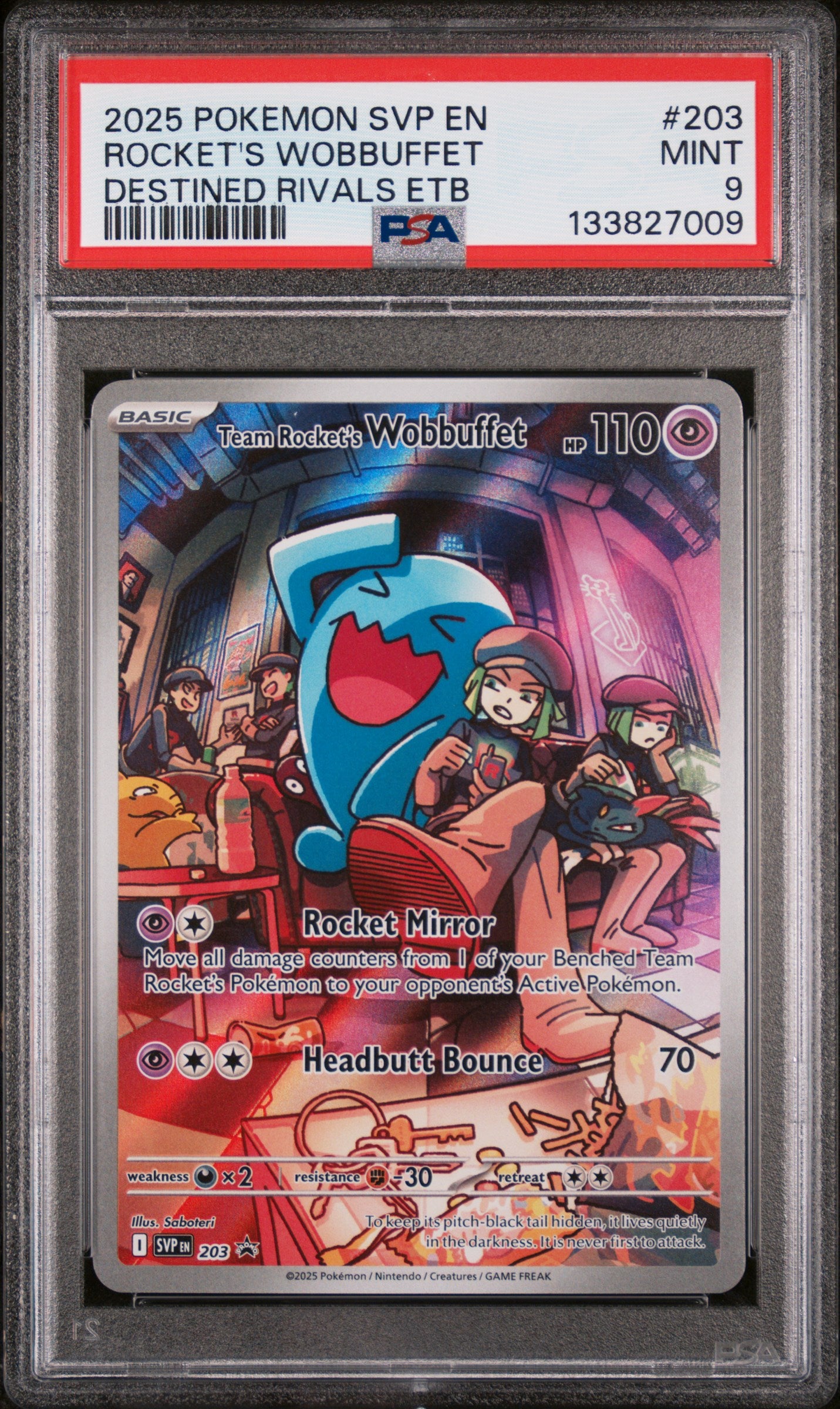 PSA 9 2025 POKEMON SVP EN-SV BLACK STAR PROMO #203 ROCKET'S