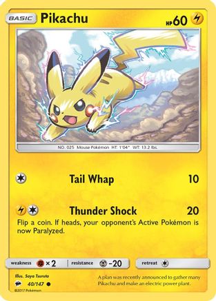 Pikachu 40/147 - SM Burning Shadows