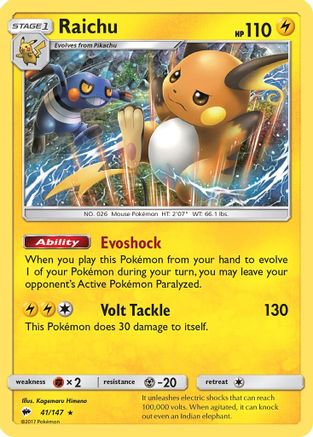 Raichu 41/147 - SM Burning Shadows