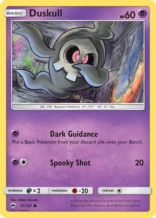 Duskull 51/147 - SM Burning Shadows Reverse Holofoil