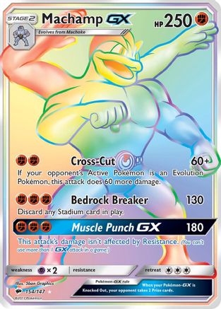 Machamp GX (Secret)/147 - SM Burning Shadows Holofoil