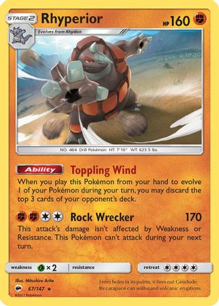 Rhyperior 67/147 - SM Burning Shadows
