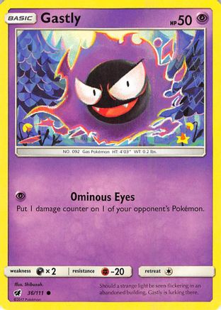 Gastly 36/111 - SM Crimson Invasion Reverse Holofoil