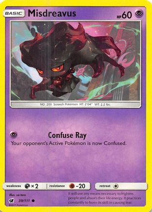Misdreavus 39/111 - SM Crimson Invasion Reverse Holofoil