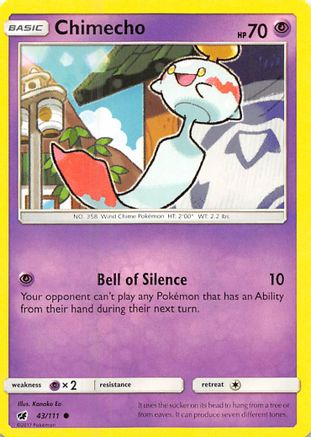 Chimecho 43/111 - SM Crimson Invasion Reverse Holofoil