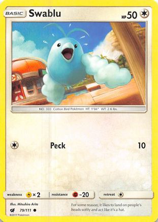 Swablu 79/111 - SM Crimson Invasion Reverse Holofoil
