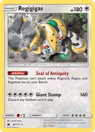 Regigigas 84/111 - SM Crimson Invasion Reverse Holofoil