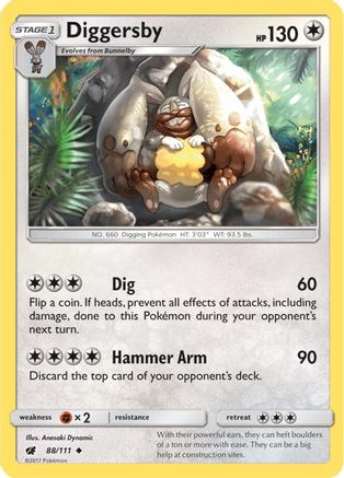 Diggersby 88/111 - SM Crimson Invasion Reverse Holofoil
