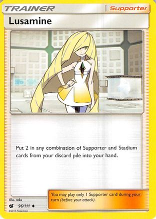 Lusamine 96/111 - SM Crimson Invasion Reverse Holofoil