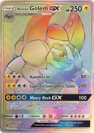 Alolan Golem GX (Secret)/111 - SM Crimson Invasion Holofoil