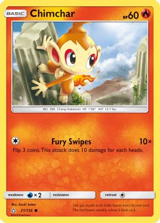 Chimchar (21)/156 - SM Ultra Prism Reverse Holofoil