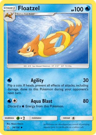 Floatzel 36/156 - SM Ultra Prism Reverse Holofoil