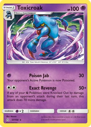 Toxicroak/156 - SM Ultra Prism Reverse Holofoil