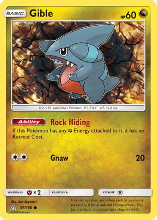 Gible (97) 97/156 - SM Ultra Prism Reverse Holofoil