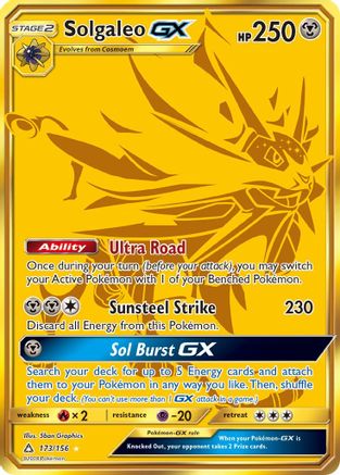 Solgaleo GX (Secret Rare)/156 - SM Ultra Prism Holofoil
