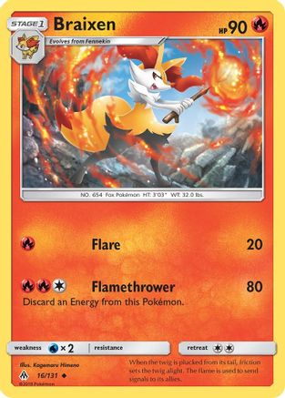 Braixen/131 - SM Forbidden Light Reverse Holofoil