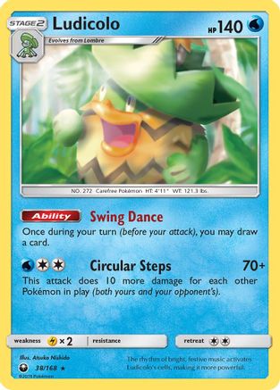 Ludicolo/168 - SM Celestial Storm Reverse Holofoil