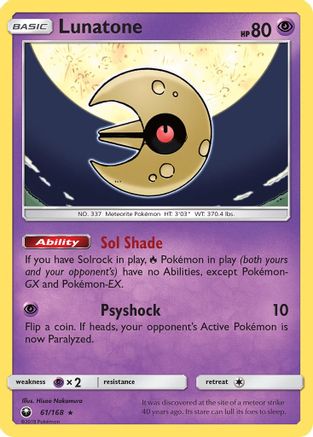 Lunatone/168 - SM Celestial Storm Holofoil