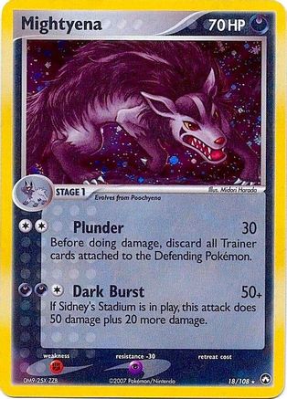 Mightyena - 18/108 (Cosmos Holo) - Deck Exclusives Holofoil