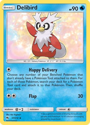 Delibird 57/214 - SM Lost Thunder Reverse Holofoil