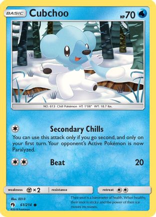 Cubchoo 61/214 - SM Lost Thunder Reverse Holofoil