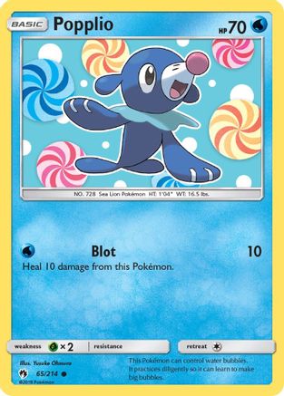 Popplio (65) 65/214 - SM Lost Thunder Reverse Holofoil