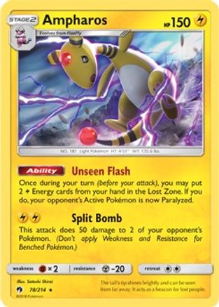 Ampharos - 78/214 (SM Lost Thunder) - Deck Exclusives
