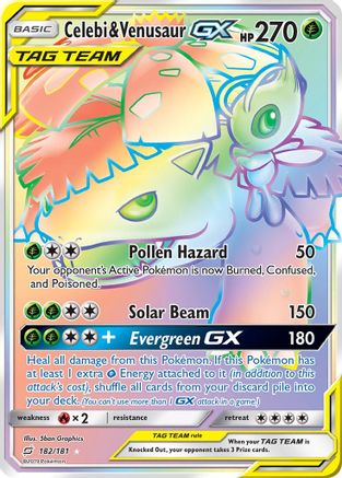 Celebi & Venusaur GX (Secret)/181 - SM Team Up Holofoil
