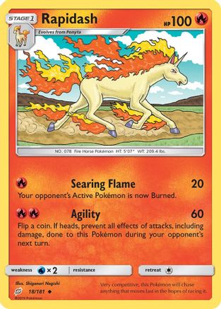 Rapidash 18/181 - SM Team Up Reverse Holofoil