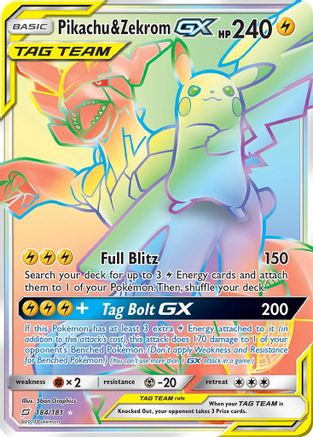 Pikachu & Zekrom GX (Secret)/181 - SM Team Up Holofoil