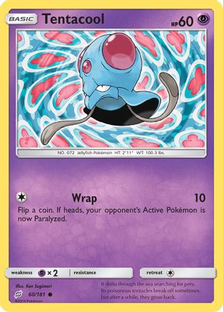 Tentacool 60/181 - SM Team Up Reverse Holofoil