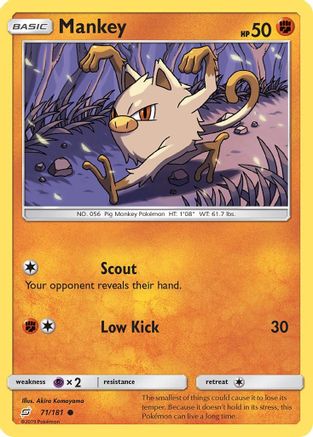 Mankey 71/181 - SM Team Up Reverse Holofoil