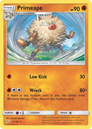 Primeape 72/181 - SM Team Up