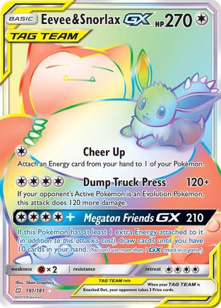 Eevee & Snorlax GX (Secret)/181 - SM Team Up Holofoil