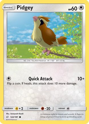 Pidgey (122) 122/181 - SM Team Up Reverse Holofoil