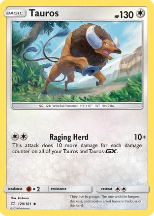 Tauros/181 - SM Team Up Reverse Holofoil