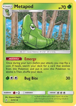 Metapod 3/214 - SM Unbroken Bonds