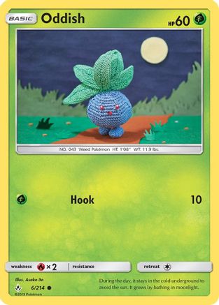 Oddish (6) 6/214 - SM Unbroken Bonds Reverse Holofoil